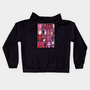 29 Faces in Pink and Purple Kids Hoodie